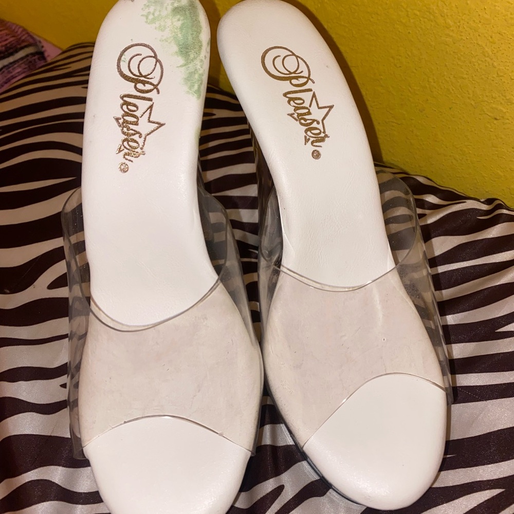 Brand new Pleasures platform slides, never worn, clear dancer shoes✨🌟